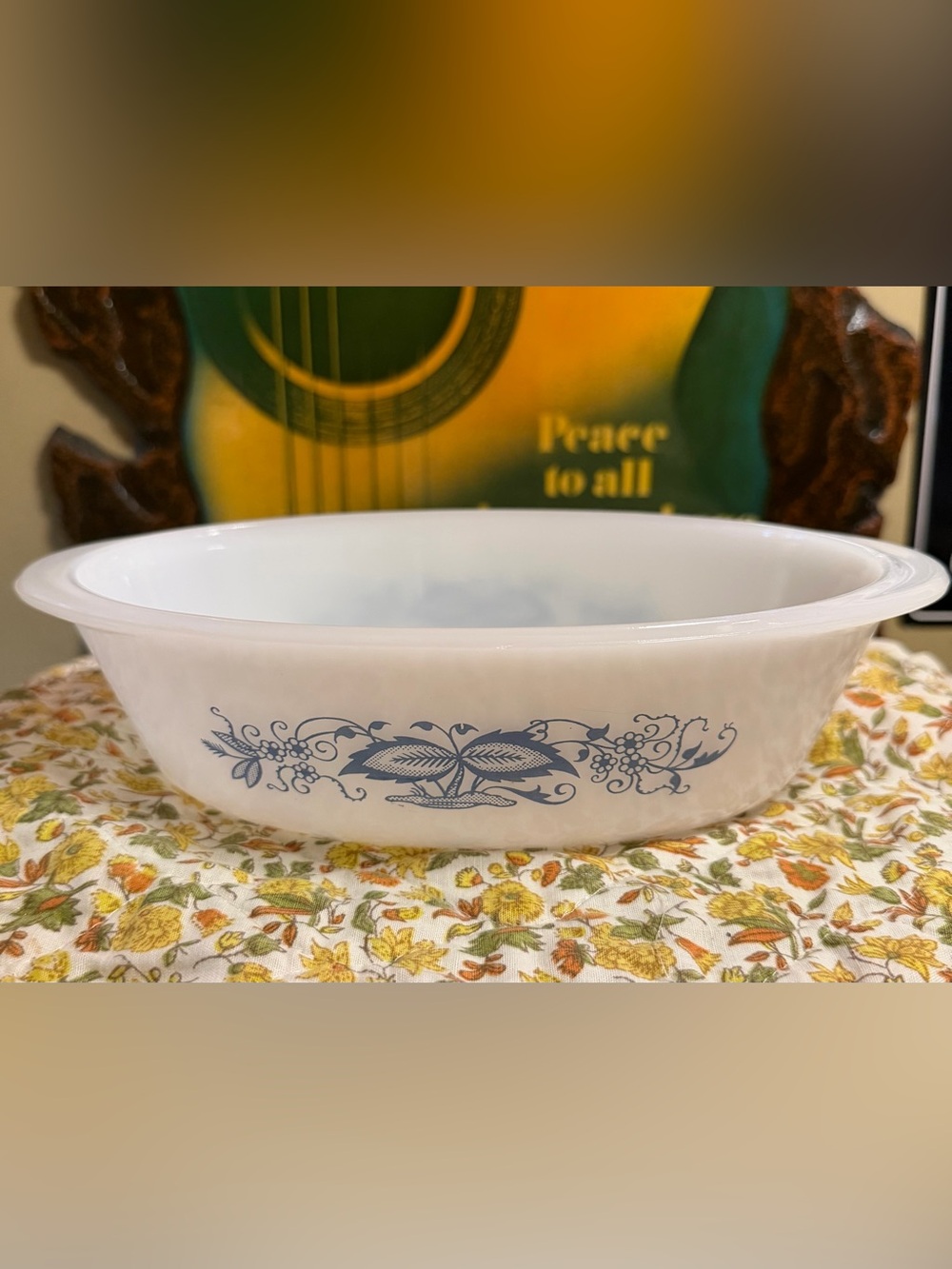 Vintage Glasbake Old Town Blue Onion 1 Quart Casserole Dish -  1 qt
